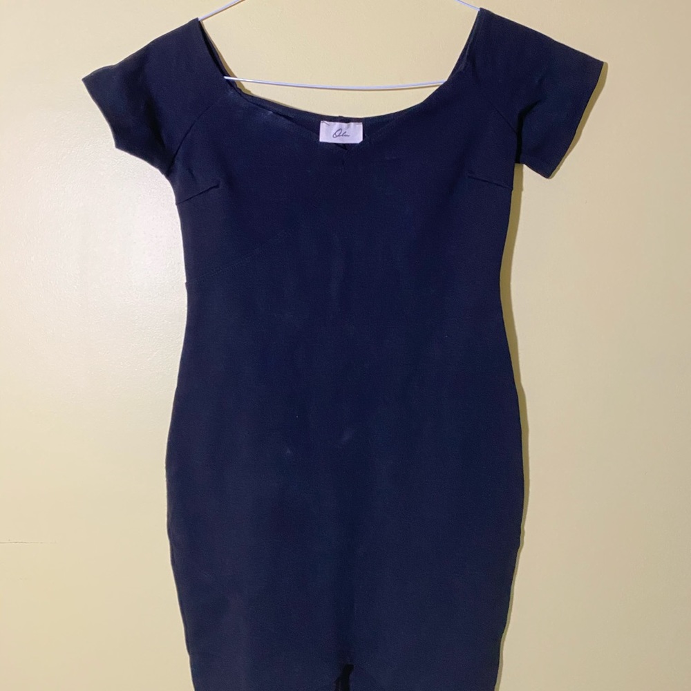 New large black off the shoulder bodycon dress